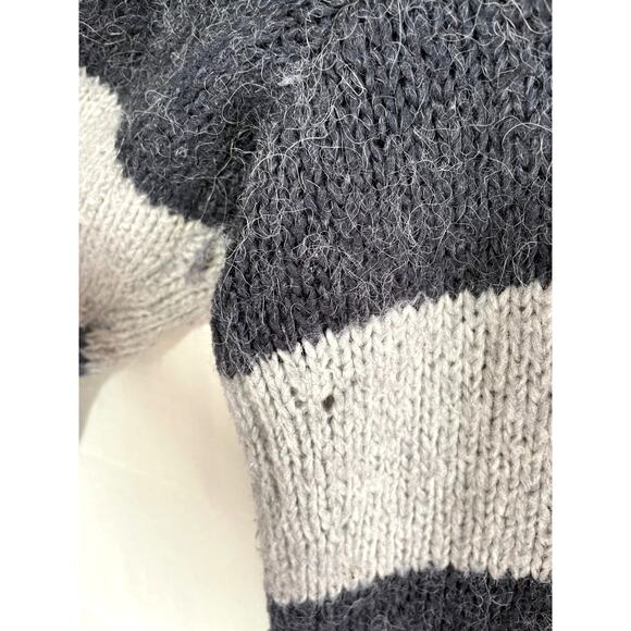 GAP Alpaca Blend Sweater Size XXL Scoop Neck Stripe Colorblock Minimalist Preppy - Picture 8 of 11